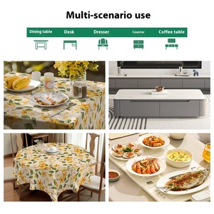 Tovaglia Rettangolare in PVC con Stampa Floreale, Resistente all'Usura e Antiscivolo, per Tavolo <span class=keywords><strong>da</strong></span> Cucina e Sala <span class=keywords><strong>da</strong></span> Pranzo - Product Image 2