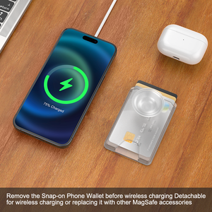 Tarjetero para Teléfono Inteligente, Cartera Delgada Universal con Soporte Ajustable, Fuerte Succión Magnética, Carteras Transparentes para Teléfono - Product Image 6