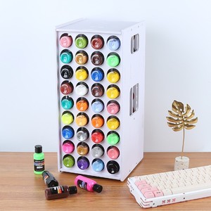 <b>Acrylic</b> Paint Storage <b>Box</b> 72 Hole Rotating Desktop Organizer For Art Supplies <b>Display</b> Rack - Product Image 3