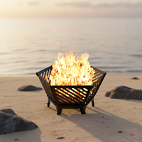 Brasero en métal pour climats froids avec couvercle étanche, idéal pour le camping, les voyages en camping-car et le chauffage de jardin d'hiver, design paysager moderne