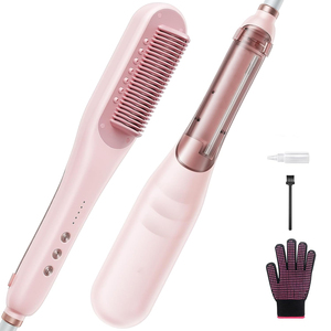 Electric Hair Straightening Comb with Steam 5 Temperature Levels Battery Powered Safety Ceramic <b>Brush</b> for Hotel & Household Use - Product Image 1