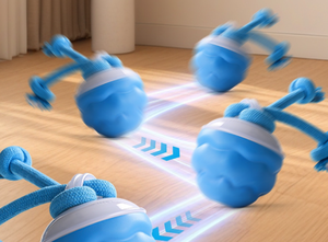 Nuevos juguetes de pelota interactivos inteligentes para perros, pelota rodante móvil automática para juguete para perros con luz LED de cuerda extraíble - Product Image 3