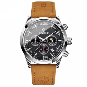 Montre chronographe de luxe pour homme, en acier inoxydable, étanche, avec calendrier, montre de sport classique, phase de lune, montre à quartz lumineuse - Product Image 5