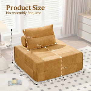 Shrink Vacuum Packed <b>Inflatable</b> Frameless Cube Lounge One Seat Thick Suede Eco-Friendly Modular Settee Square Floor <b>Sofa</b> - Product Image 6