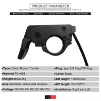 BJ Sepeda Listrik & Skuter Quick Thumb Throttle TT-009 Aksesoris Pegangan Tangan Kiri/Kanan Universal Hitam ABS+PC