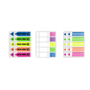 Sticky Notes Flags 600 Pcs, Index Flag Bright Colors Page Index Stickers Translucent Page Makers for Page <b>Bookmarks</b> (Arrows) - Product Image 1