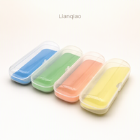 Étui à lunettes en plastique transparent couleur pastel, boîte de rangement rigide portable pour lunettes, logo personnalisé