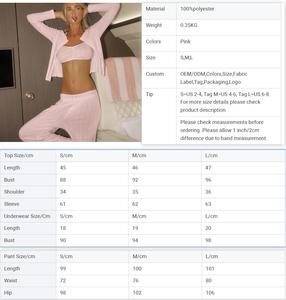 QINSI Set Pigiama 3 Pezzi in <span class=keywords><strong>Maglia</strong></span> a Maniche Lunghe con Cardigan e Pantaloni Intimo Loungewear Pigiama Traforato per Donne - Product Image 6
