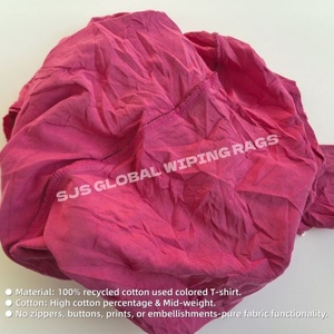 Trapos de limpieza de algodón multiusos, trapos de camiseta reciclados de colores variados, trapos industriales para limpieza - Product Image 4