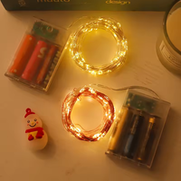 Guirlande lumineuse LED de Noël en forme de hibou, fil de cuivre, multifonction, batterie intégrée, blanc chaud, IP20, 1 m, lumières décoratives