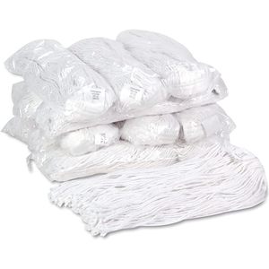 Boardwalk BWK220RCT 20 Oz. Premium Rayon Cut-End Wet <b>Mop</b> Heads White (12/Carton) - Product Image 1
