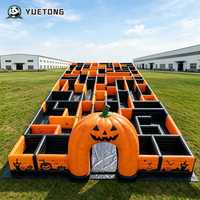 Yuetong Halloween Grand labyrinthe gonflable tunnel arche citrouille jeu amusant pour enfants fête extérieure divertissement fournisseur en gros jardin