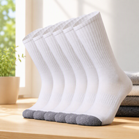 Chaussettes pour hommes en coton mélangé, côtelées, élastiques, décontractées, pour le quotidien et les sports légers, vente en gros