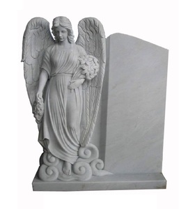 Monumento e lapide di alta qualità pietra tombale del monumento di angelo dell'amore in granito nero di nuova concezione - Product Image 6