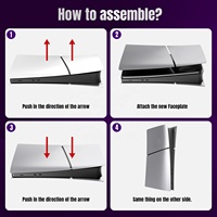 Plaque frontale de remplacement de couverture de coque de protection anti-poussière ABS mince pour la nouvelle édition numérique mince PS5 Playstation 5
