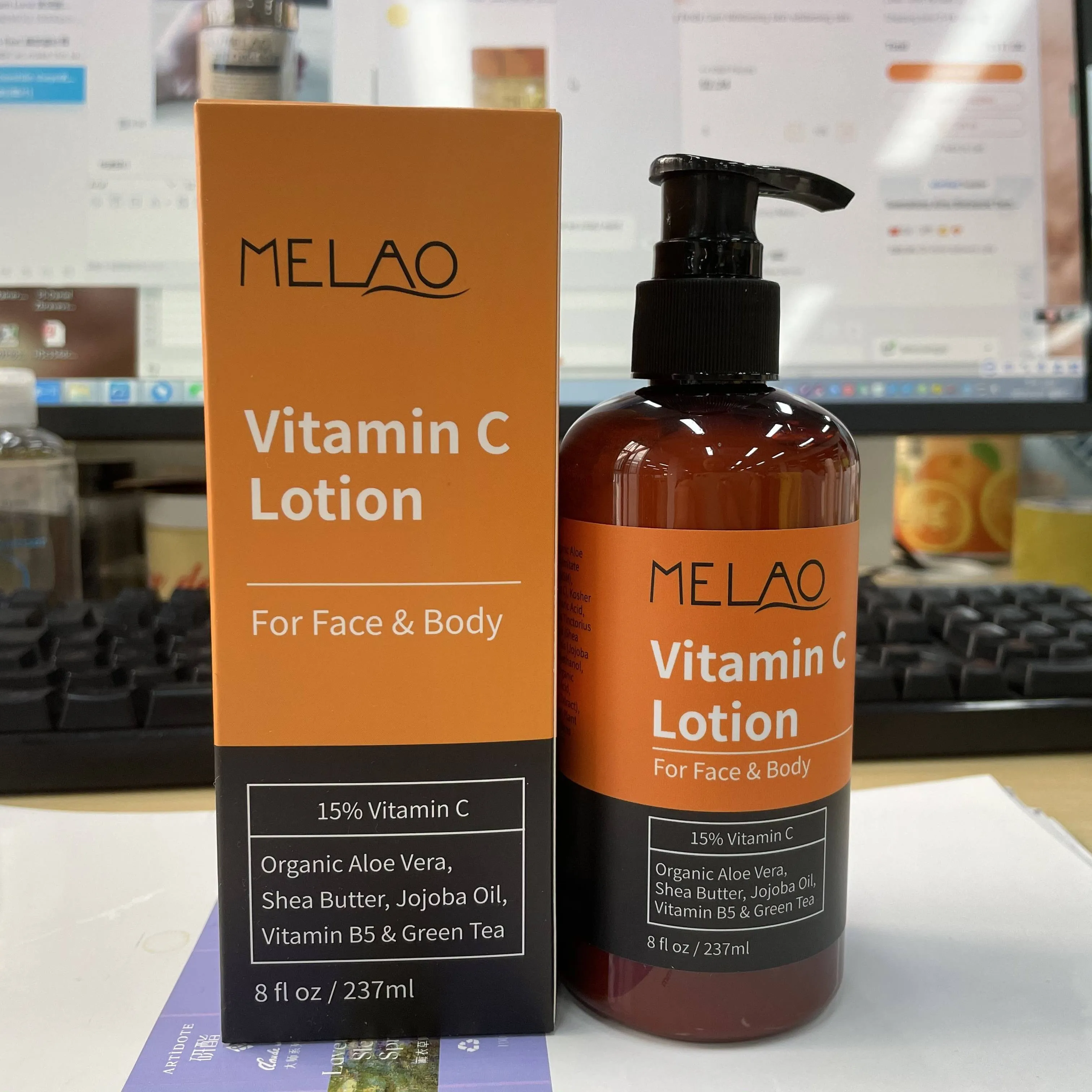 MELAO – Lotion corporelle biologique blanchissante, Lotion hydratante au collagène, nourrissante, Anti-âge, vitamine C, marque privée OEM