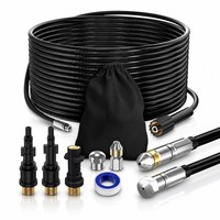 Tuyau de nettoyage de tuyau 15-30 m pour K2 K3 K4 K5 K6 K7 HD HDS, ensemble de nettoyage de tuyau de 180 barres avec buses rigides + rotatives