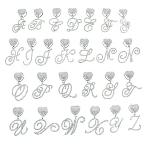 Niet-Bezoedelde Mossaniet Zilver Vergulde Sieraden Initiaal Alfabet Engelse Letters Charme Hanger Ketting Sieraden Voor Vrouwen