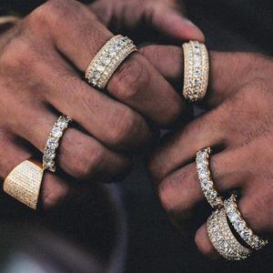 Anillo Cubano de Moissanita de Lujo, Joyería Hiphop para Hombre, Chapado en Oro de 18k, Plata de Ley 925 - Product Image 5