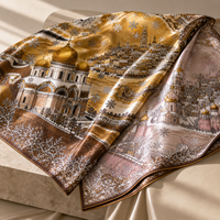 Écharpe carrée en soie de mûrier 100% personnalisée, imprimée numériquement, tissée jacquard, 65*65cm, vente en gros, logo personnalisé