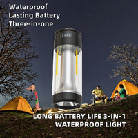 Lampu Camping Tahan Air Tiga-dalam-Satu dengan Daya Tahan Baterai Lama, Lampu Kerja Multifungsi untuk Hiking, Pengisian Daya Tipe-C, LED Portabel