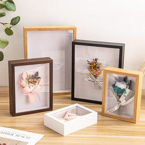 Cadre en MDF sur mesure, type boîte à ombre, profondeur 3 cm, avec verre véritable, pour photos, fleurs séchées, artisanat, décoration intérieure - Product Image 1