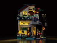 Bloques de Construcción Modernos 3 en 1 de Plástico ABS para Villa de Vacaciones en la Playa con Luces - Juguete Educativo para Mayores de 14 Años