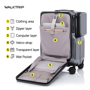 <span class=keywords><strong>Valigia</strong></span> da Viaggio Unisex Walktrip 20 Pollici con Ruote Girevoli, <span class=keywords><strong>Dimensioni</strong></span> Medie per Viaggi d'Affari, con Borsa Rimovibile, Disponibile in Diversi Colori - Product Image 3