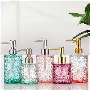 Distributeur de savon liquide <span class=keywords><strong>en</strong></span> <span class=keywords><strong>verre</strong></span> à motif vague <span class=keywords><strong>d</strong></span>'<span class=keywords><strong>eau</strong></span> avec bouchon à vis, pour voyage, gel douche, shampoing, portable, créatif, petit flacon vide, <span class=keywords><strong>grande</strong></span> <span class=keywords><strong>bouteille</strong></span> - Product Image 1