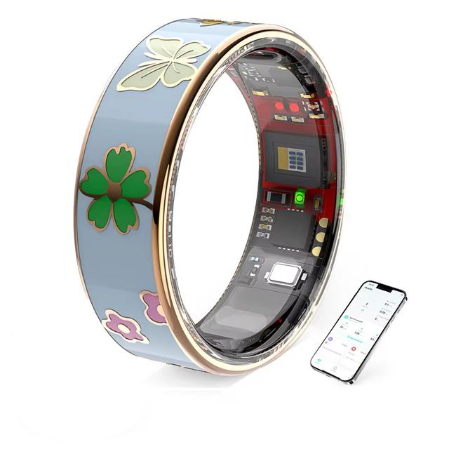 Smart Health Monitoring Ring Model F01 2.9g Lightweight Bluetooth Titanium Steel 5-Day Battery Life Heart Rate Blood Pressure