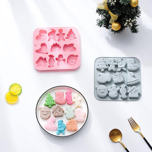Moule en silicone pour arbre de Noël à 11 compartiments, outil de pâtisserie en ABS de qualité alimentaire pour la cuisson, découpage à la <span class=keywords><strong>colle</strong></span>, thème de Noël, emporte-pièce pour bonbons - Product Image 1