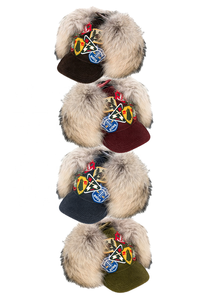 Gorro de Invierno de 5 Paneles con Orejeras de Piel, Unisex, de Pana, con Bordado de Parches, Ajustable, con Ribete Cosido, Cálido, para Exteriores - Product Image 2