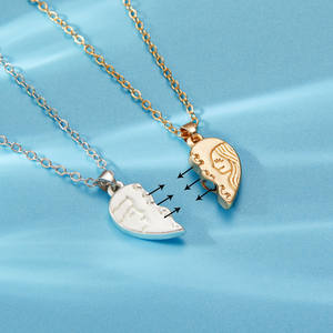 Colliers en forme de cœur <span class=keywords><strong>pour</strong></span> la saint-valentin, bijoux <span class=keywords><strong>pour</strong></span> meilleurs amis, accessoire créatif <span class=keywords><strong>pour</strong></span> Couples, avec des ailes sculptées - Product Image 4