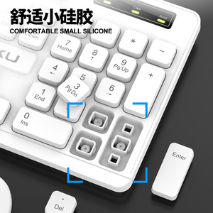 Raiku Lk200 <b>Wireless</b> <b>Keyboard</b> <b>Mouse</b> Combo <b>White</b> Business Office Use - Product Image 4