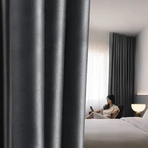 Ibedrooms koyu gri ses geçirmez perdeler yatak odası için enerji tasarrufu karartma perdeleri