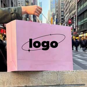 Bolsa de Regalo de Papel con Diseño de Mármol y Cinta de Lujo, Personalizada con Logotipo, Material Kraft con Asa para Empaque de Zapatos, Venta al Por Mayor - Product Image 1