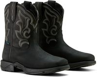 Bottes de travail imperméables en cuir véritable, hauteur mi-mollet, style western