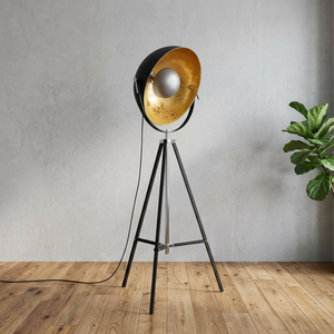 Industrial Tripod Floor Lamp Metal Iron Construction LED Cold White <b>Light</b> Dimmable Drum <b>Shade</b> for Living Room Bedroom Decoration - Product Image 6