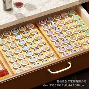 Support de rangement pour dosettes de café en bambou massif, 30 compartiments, couleur bois naturel, écologique et durable - Product Image 5