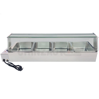 Bain-marie électrique commercial en acier inoxydable à 4 bacs pour comptoir