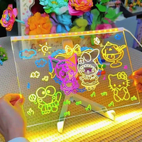 Tableau d'affichage lumineux fluorescent DIY à brancher, tableau d'apprentissage en acrylique, tableau mémo effaçable, cadeaux décoratifs pour enfants