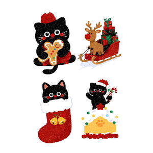 Tatouages Temporaires de Noël à Paillettes Autocollants pour le Visage <span class=keywords><strong>Chat</strong></span> et Renard Amusants et Ludiques <span class=keywords><strong>Tatouage</strong></span> Imperméable pour le Visage, le Cou et le Bras - Product Image 6