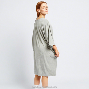 Abito da notte con stampa a colori su misura <span class=keywords><strong>pigiama</strong></span> corto taglia taglia estiva che si raffredda <span class=keywords><strong>Oversize</strong></span> da <span class=keywords><strong>donna</strong></span> tasca Lyocell per la casa - Product Image 2