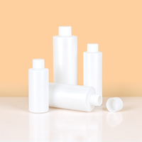 Botol Plastik HDPE Silinder Putih dengan Tutup Sekrup, Wadah Kosmetik Kosong untuk Kemasan Cair, Logo Kustom Tersedia