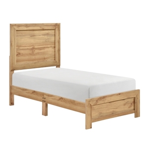 Cama Individual Ajustable con Acabado Natural, 1 Pieza, Muebles Modernos para Dormitorio Juvenil con Tapicería de Chenilla, OE HOME en Caja - Product Image 2