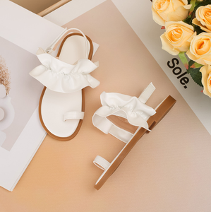 Nouvelles sandales d'été pour enfants, design tendance, semelle souple, volants, style princesse, pour filles - Product Image 4