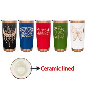 Vaso Térmico de Acero Inoxidable de 20oz con Revestimiento Cerámico Interior y Tapa Magnética Deslizante para Grabado Láser, Envío desde Almacén en EE. UU. - Product Image 1