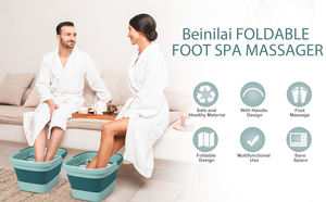 多機能折りたたみ式フットソーク浴槽折りたたみ式フットバスベイシン (ハンドル付きマッサージ用) - Product Image 3