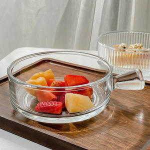 Saladier à poignée en verre pour une portion Filet <span class=keywords><strong>Vaisselle</strong></span> rouge pour nouilles instantanées Soupe Dessert Yaourt-Boissons à service unique - Product Image 3