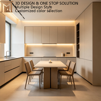 Meubles de cuisine modernes avec évier et rangements pour cuisine ouverte d'hôtel ou de villa